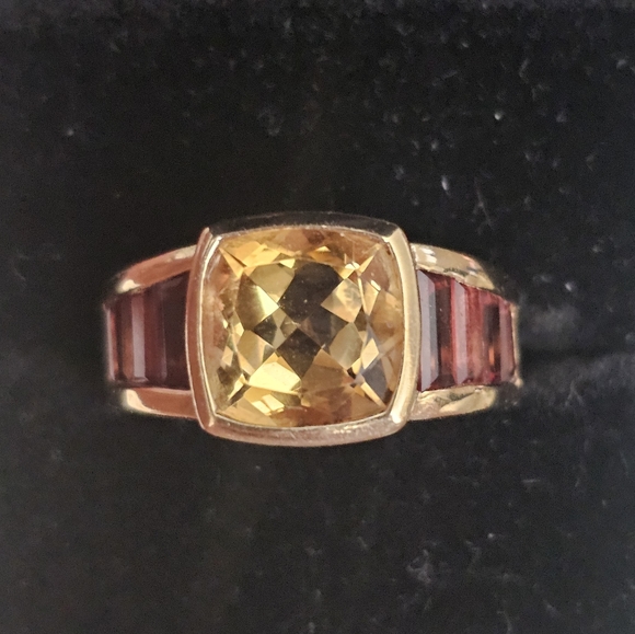 14k Citrine and Garnet Ring Size 5.75 - Picture 7 of 7